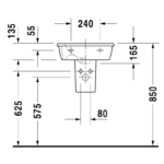 Duravit Darling New umywalka mała z przelewem z półką na baterię od spodu glazurowana 470 mm 0731470000 - obrazek 3