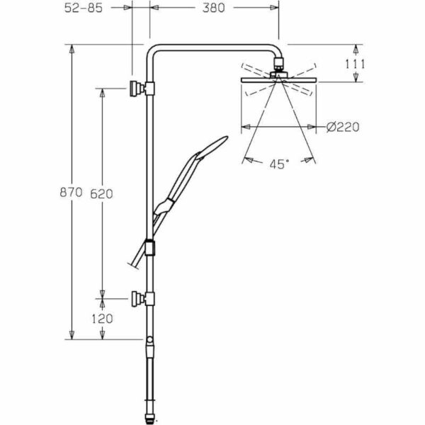 Hansa Jet zestaw prysznicowy chrom 51670200 - obrazek 2