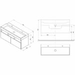 Ravak Natural szafka 120 cm podumywalkowa wisząca biały połysk X000001053 - obrazek 5