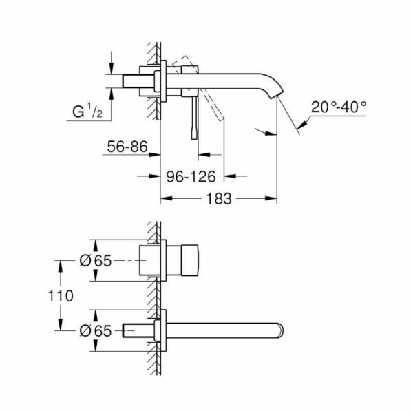 Grohe Essence 2-otworowa bateria umywalkowa rozmiar M brushed nickel 19408EN1 - obrazek 2